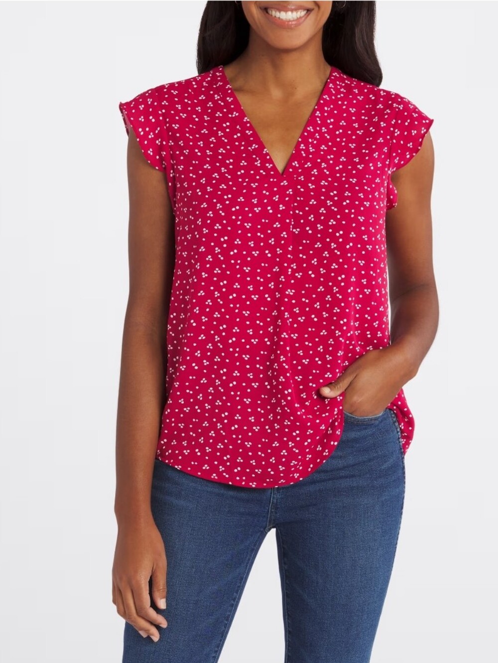 Monday Fun Polka Dot Blouse, Size L